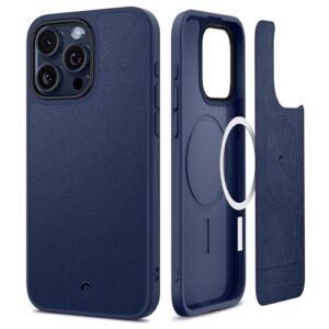 Gaffar India Kajuk Mag For Iphone 15 Pro Max Case Faux Leather Iphone 15 Pro Max Back Cover Navy Featured