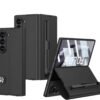 Gaffar India Leather Flip Case for Samsung Galaxy Z Fold 6 | Inbuilt Fixed S Pen Holder, Slim Hybrid Stand Protection Flip Cover (Black)