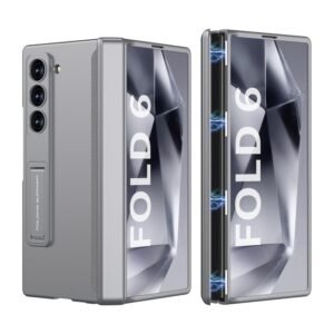Gaffar India Magnetic Case Compatible With Samsung Galaxy Z Fold 6 Release 2024 With Hinge Protection Kickstand Hard Pc 360 Degree Protective Cover Grey Featured