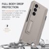 Gaffar India Magnetic Hinge Case for Samsung Galaxy Z Fold 6 | Inbuilt S-Pen Holder Stand Hybrid Back Cover (Titanium)