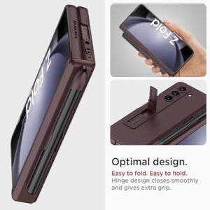 Gaffar India Magnetic Hinge Case For Samsung Galaxy Z Fold 6 Inbuilt S Pen Holder Stand Hybrid Back Cover Wine Red Featured