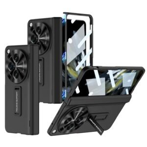 Gaffar India Magnetic Hinge Protection Cover Compatible With Oneplus Open With Front Glass Case Kickstand Hard Pc 360 Degree Protective Black Featured