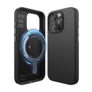 Gaffar India Magnetic Leather Case Compatible With Iphone 15 Pro Case Compatible With All Magsafe Accessories 6 1 Inch Built In Magnets Vegan Leather Shockproof Water Resistant Black Featured