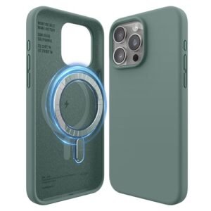 Gaffar India Magnetic Silicone Case Compatible With Iphone 15 Pro Max Case 6 7 Inch Compatible With All Magsafe Accessories Built In Magnets Soft Grip Silicone Shockproof Midnight Green Featured