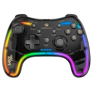 Gaffar India Max Fury Transparent Rgb Led Illuminated Wired Gamepad For Windows Pc Android With Dual Analog Sticks Quad Front Triggers Dual Motors Force Haptic Feedback Featured