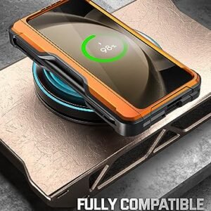 Gaffar India Spartan Case For Galaxy Z Fold 5 Hinge Protectionkickstandcompatible With Fold 3 4 And 5 S Pen Full Body Protective Rugged Cover With Pencil Holder Screen Protector Metallic Oran Featured