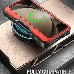 Gaffar India Spartan Case For Galaxy Z Fold 5 Hinge Protectionkickstandcompatible With Fold 3 4 And 5 S Pen Full Body Protective Rugged Cover With Pencil Holder Screen Protector Metallic Red Featured