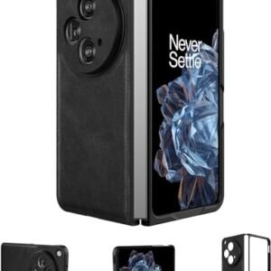 Gaffar India Ultra Fit Premium Leather Case For Oneplus Open 2023 Case Pu Leather Hard Pc Shell Ultra Thin Slim Durable Protective Cover For Oneplus Open 2023 5g Black Featured