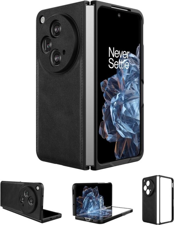 Gaffar India Ultra Fit Premium Leather Case For Oneplus Open 2023 Case Pu Leather Hard Pc Shell Ultra Thin Slim Durable Protective Cover For Oneplus Open 2023 5g Black Gallery 6