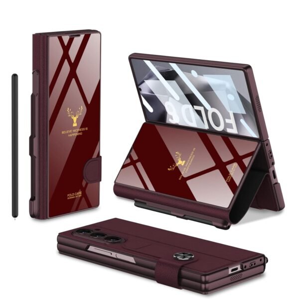 Gaffar India Ultra Hybrid Premium Case Compatible With Samsung Galaxy Z Fold 6 With S Pen Holder Case Flip Colorful Plating Glass Leather All Inclusive Cover For Samsung Galaxy Z Fold 6 Featured