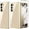 Gaffar India Ultra Hybrid Premium Case for Samsung Galaxy Z Fold 6 Case with Built-in Screen Protector Hinge Protective Transparent All-Round Camera Protective Case for Samsung Galaxy Z Fold 6 (Gold)