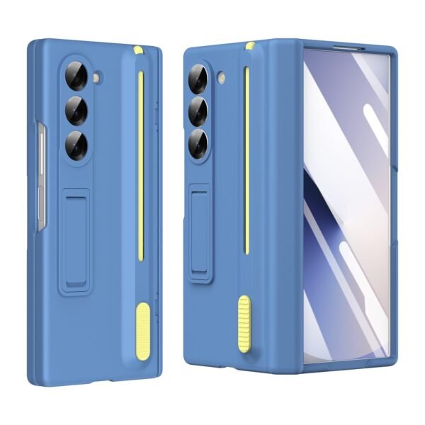 Gaffar India Ultra Hybrid Premium Case For Samsung Galaxy Z Fold 6 With S Pen Tempered Glass Screen Protector Kickstand Comfortable Grip Scratch Resistant For Fold 6 Case Sky Blue Gallery 1