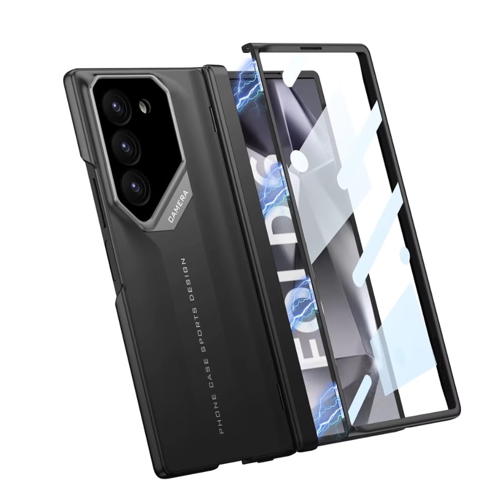 Gaffar India Ultra Hybrid Premium Sports Series Case For Samsung Galaxy Z Fold 6 Case Thin Shookproof With Screen Protector Hinge Protection For Galaxy Z Fold 6 Case Black Featured