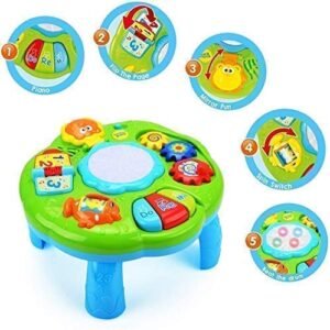 Galaxy Hi Tech Musical Learning Table Baby Toys Early Educational Development Activity Center Multiple Modes Game For Toddlers Boys Girls Kids Infant Music Lighting Animals Sound Gifts Multi Color Featured
