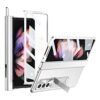 GOUHGKH Z Fold 4 Case for Samsung Galaxy Z Fold 4 5G, 4-in-1 Luxury Leather Magnetic Hinge Protection Built-in S Pen Holder and Camera Protection (White)