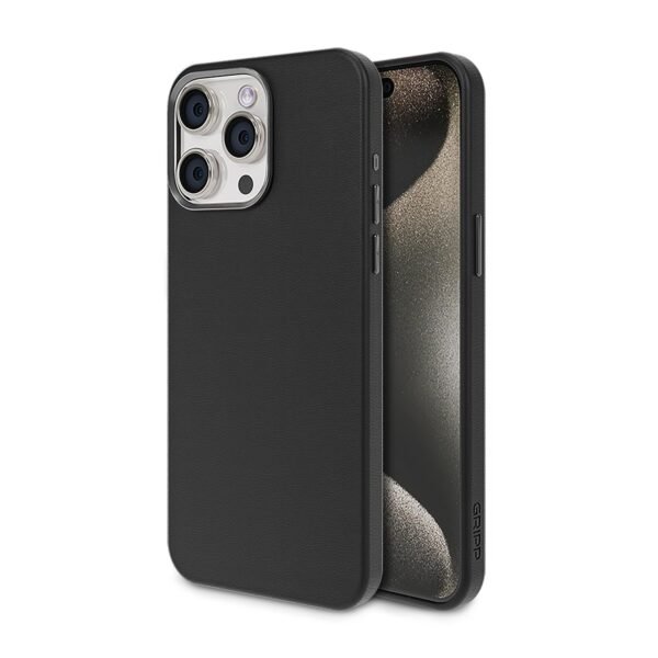 Gripp Heritage Xtreme With Mag Safe Case Compatible With Iphone 15 Pro Max 6 7 Premium Leatherrette Metalic Edge With Luxuriantly Smooth Texture Back Cover Black Gallery 7