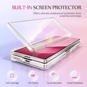 Gviewin For Samsung Galaxy Z Fold 6 Case With Built In Screen Protector Non Pen Holder Floral Clear Cute Slim Hinge Protection Shockproof Full Body Protective Phone Cover For Z Fold 6 Floratopia Featured