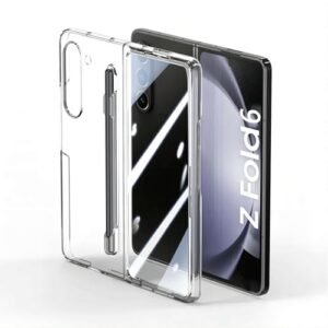 Houlee For Samsung Galaxy Z Fold 6 Case With S Pen One Piece Skin Friendly Z Fold 6 Phone Case With Pen Holder Heavy Duty Shockproof Pc Folding Cover For Galaxy Z Fold 6 Clear Featured