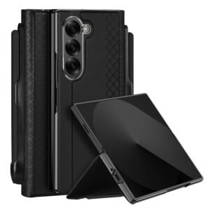 Inicio Pu Leather Flip Case Designed For Galaxy Z Fold 6 7 6 Built In S Pen Holder Kickstand Slim Hybrid Back Cover For Samsung Galaxy Z Fold6 Pc Pu Black Featured
