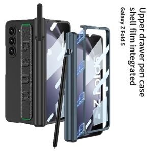 Ioifour For Samsung Galaxy Z Fold 5 Case With Strap S Pen Holder And Hinge Protection Built In Screen Protector Thin Durable Simplistic Fashionable Anti Scratch Case Black 1 Featured