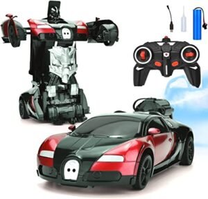 Istosy Remote Control Robot Car With Water Mist Light 118 Scale 360rotating Drifting One Button Deformation Sprayed Rc Car For Kids Boys Girls Multicolor Featured