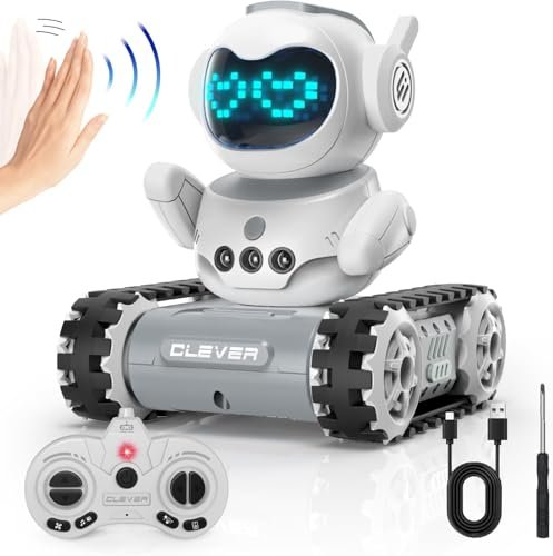 Jack Royal Rc Robot Toys For Kids Rechargeable Walkie Talkie Remote Control Toy For Boys Girls With Gesture Sensing Dance Move Music Led Eye Gift Present For Christmas Birthdays Featured