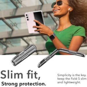 Jkobi Back Cover Case For Samsung Galaxy Z Fold 5 5g Hard Anti Yellow Clear Case Sleek Hard Crystal Clear Drop Camera Protection Shockproof Polycarbonate Featured