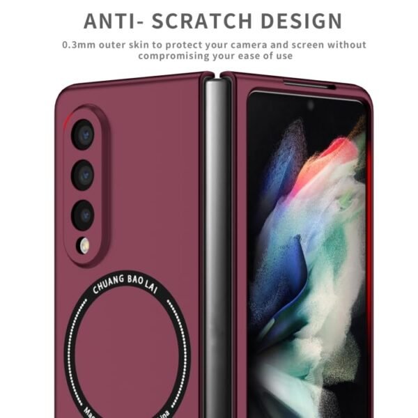 Joy Back Cover With Magnetic Charging Support For Samsung Galaxy Z Fold3 Support For Wireless Magnet Fast Charging Case Gallery 1