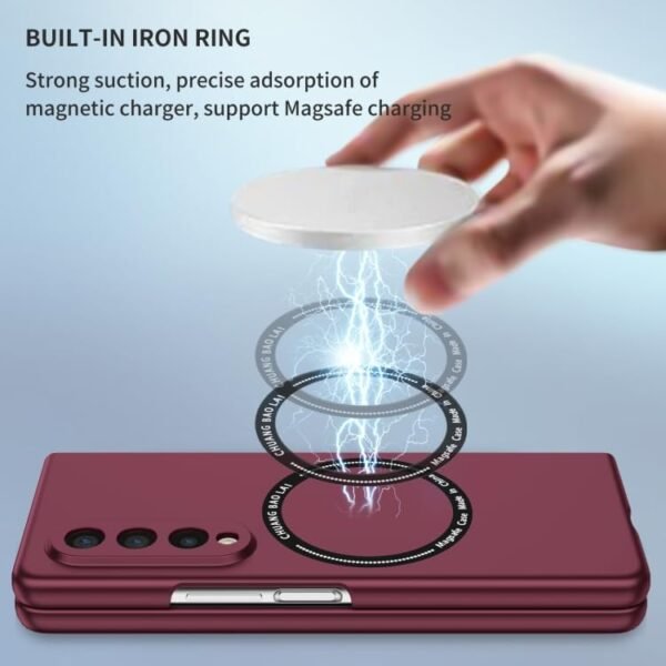 Joy Back Cover With Magnetic Charging Support For Samsung Galaxy Z Fold3 Support For Wireless Magnet Fast Charging Case Gallery 4