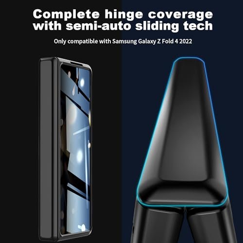 Kaiiecal For Samsung Galaxy Z Fold 4 Privacy Casehidden Kickstandwireless Charging Slim Hinge Protection Lightweight Stand Phone Cover Case With Privacy Screen Protector Black Featured