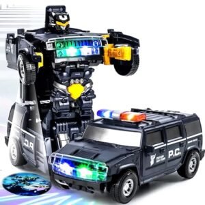 Kidology Transforming Robot Car With Light Police Cars For Kids Race Car To Robot Toy For Boys Bump And Go Toddler Robot Toys Featured