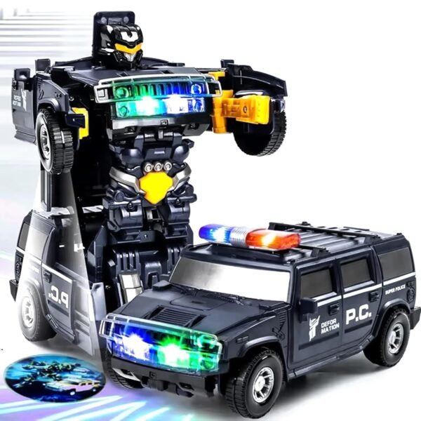 Kidology Transforming Robot Car With Light Police Cars For Kids Race Car To Robot Toy For Boys Bump And Go Toddler Robot Toys Gallery 7