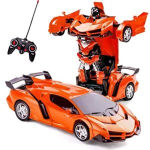 Kitty Zone Robot Cars For Kids 4 8 Year Olddeformation Car Remote Control Transformation Car For Boys Robot Vehicle Toys Rc Racing Car Multicolor Featured