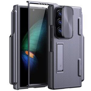 Kjsk For Samsung Galaxy Z Fold 6 Case With S Pen Holder Built In Hinge Protection Screen Protectorclamshell Camera Cover Protective Case For Z Fold 6flip Top Black Featured