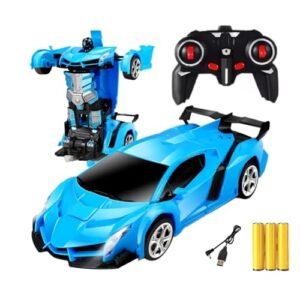 Krimionremote Control Carauto Demo 360a Rotating Rc Deformation Robot Car Toy With Led Light Transfrm Robot Rc Car Age 3 4 5 6 7 8 12 Kids Boys Girls Assorted Colour Blue Or Featured