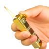Lambent 𝟏𝟓 𝐘𝐄𝐀𝐑𝐒 𝐖𝐀𝐑𝐑𝐀𝐍𝐓𝐘 Gold Bar Pocket Lighter With Refillable Butane Gas System, Soft Flame, Adjustable Flame Control, Windproof Metal Body, Luxury Gift For Men