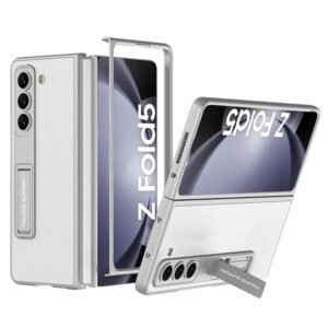 Leather Case For Samsung Galaxy Z Fold 5 Inbuilt Stand Hybrid Back Cover Featured