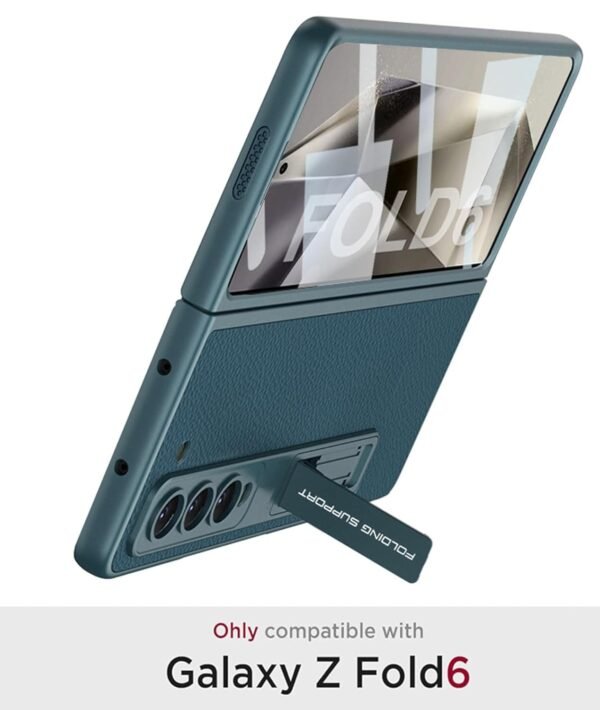 Leather Case For Samsung Galaxy Z Fold 6 Inbuilt Stand Hybrid Back Cover Gallery 1