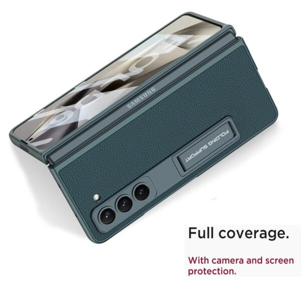 Leather Case For Samsung Galaxy Z Fold 6 Inbuilt Stand Hybrid Back Cover Gallery 2