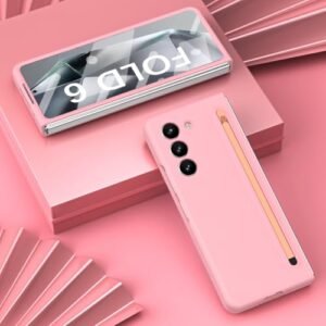 Leiju Case For Samsung Galaxy Z Fold 6 Case With S Pen Holder Z Fold 6 Pen Built In Front Screen Protector Ultra Thin Pc Shockproof Phone Case Pink Featured