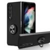 LIRAMARK Front & Back Case with Built in Metal Plate Kickstand Cover for Samsung Galaxy Z Fold 4, (Supports Wireless Charging) - (Black)