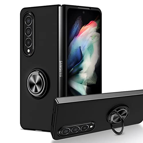 Liramark Front Back Case With Built In Metal Plate Kickstand Cover For Samsung Galaxy Z Fold 4 Supports Wireless Charging Black Featured