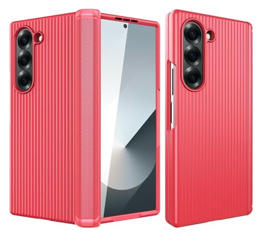 Luggage Style Back Case Cover With Hinge Cover For Samsung Galaxy Z Fold6 5g Galaxy Fold 6 Case Cover Hot Red Gallery 2