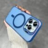 Luxurykase Mag Safe Compatible Shockproof Gradient Matte Transparent Case For Iphone 13 Pro With Metal Camera Lens Protector Slim Soft Edge Protective Cover Blue Featured