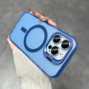 Luxurykase Mag Safe Compatible Shockproof Gradient Matte Transparent Case For Iphone 13 Pro With Metal Camera Lens Protector Slim Soft Edge Protective Cover Blue Featured