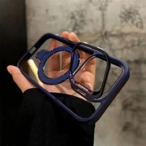Luxurykase Magnetic Clear Case For Iphone 15 Pro Max With Metal Ring Stand Camera Lens Protector Shockproof Slim Cover Mag Safe Compatible Premium Tpu Bumper Blue Featured