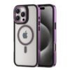 Luxurykase Shockproof Mag Safe Compatible Case For Iphone 14 Pro Military Grade Protection Transparent Acrylic Back Soft Tpu Bumper Frosted Plating Pc Purple Featured