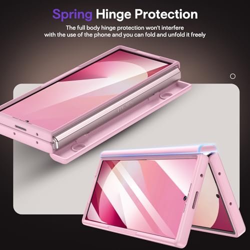 Maxdara For Z Fold 6 Case Galaxy Z Fold 6 Full Body Hinge Protection Case Screen Protector Compatible With Magsafe Wireless Charging Magnetic Translucent Case For Samsung Galaxy Z Fold 6 Pink Featured