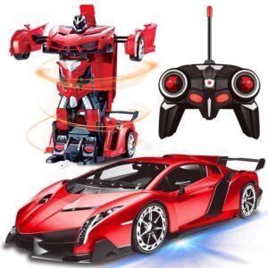 Mbk Multicolor Rc Transform Robot Car Toy Remote Control Rechargeable Battery For 3 Year Old Boys Featured