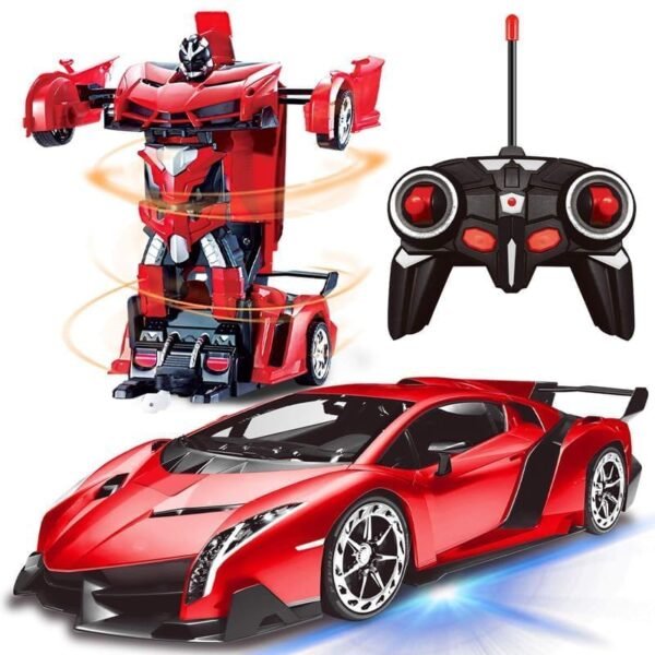 Mbk Multicolor Rc Transform Robot Car Toy Remote Control Rechargeable Battery For 3 Year Old Boys Featured